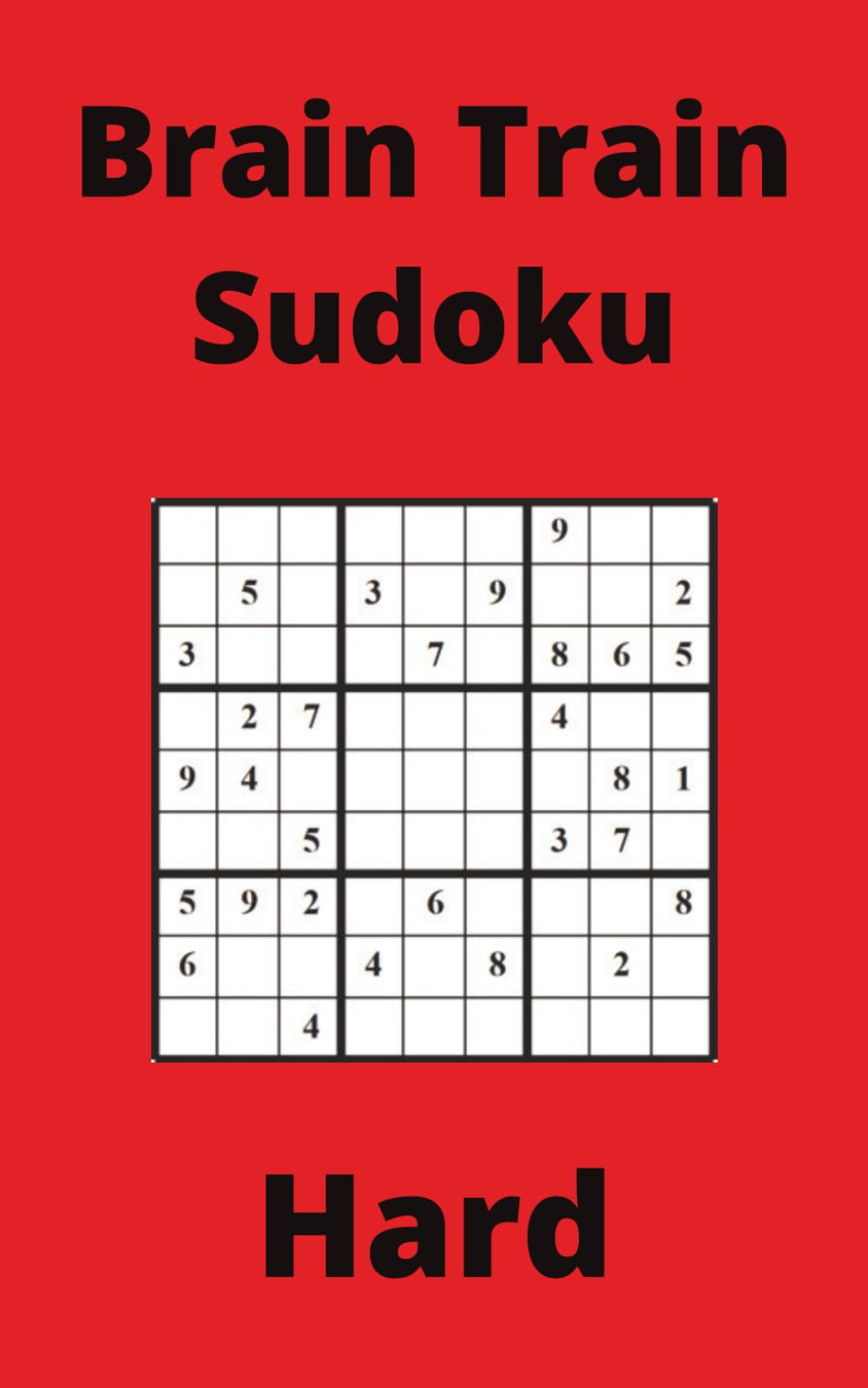 Red Brain Train Sudoku Book, 9x9 Puzzles, 150 Pages, 5x8, Hard