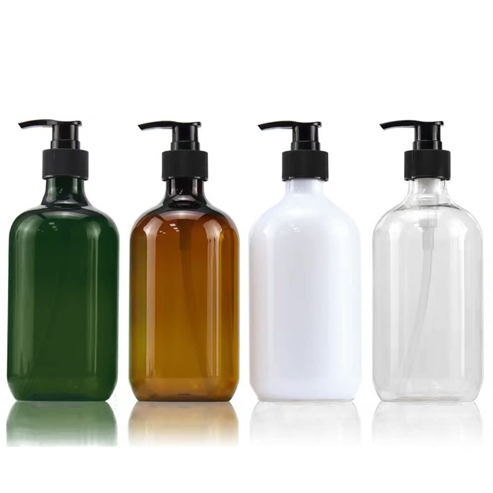 Vinsencoo 4 Pack 17oz/500ml Empty Plastic Pump Bottles Refillable
