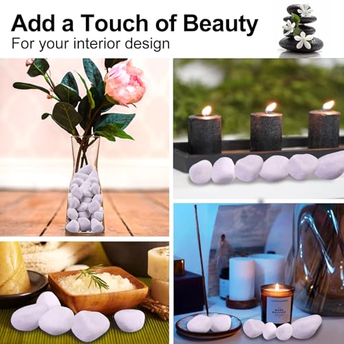 Image of 10Ib Snow White River Rock-Decorative Stones-Pebbles for Indoor Plants-Rocks for Outdoor Landscaping 1-2 inch High Polished Stones for Aquarium, Home Decor,Garden Decor