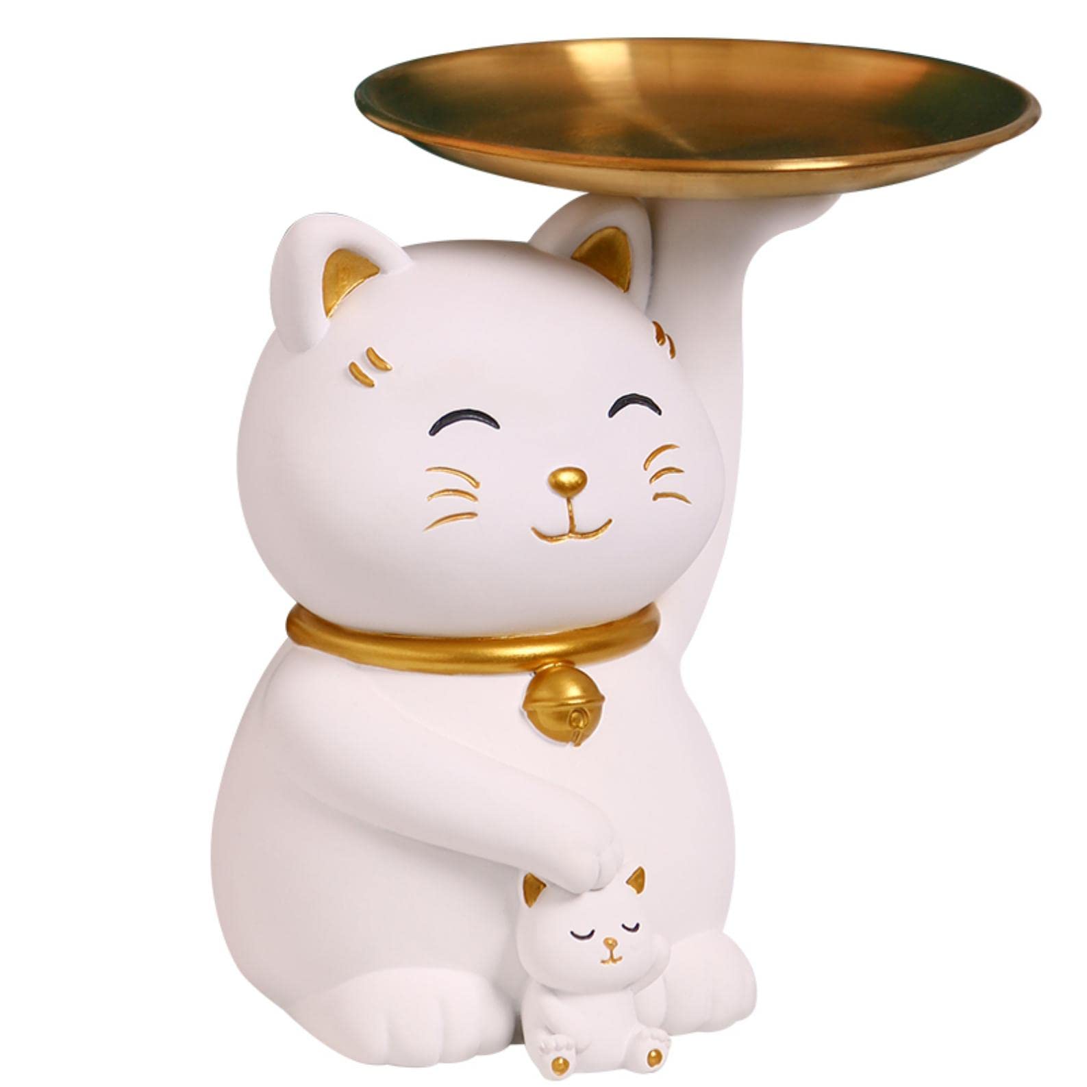 Amazon.co.jp: 置物 皿を持つ猫 招き猫 収納トレイ おしゃれ 雑貨 玄関