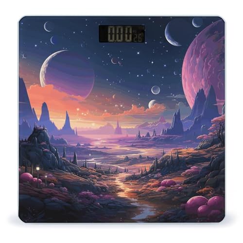 Báscula Digital de Baño Color Retro Espacial Vidrio Templado miniatura 1