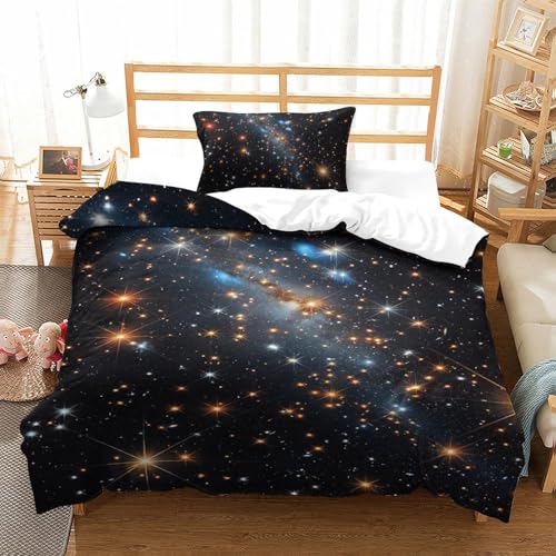 Housse de couette galaxies microfibre super douce et respirante 3D - 2