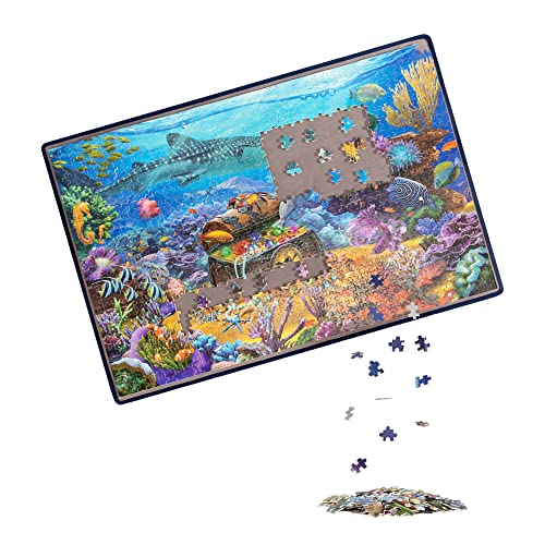 Planche de puzzle 1000 pièces portable avec surface antidérapante grise