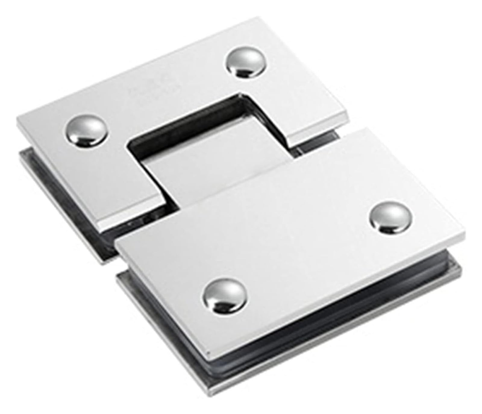 Pzoferlin 180 Door Hinge 2 Pcs Bright Silver Stainless Frameless Folding Glass Door Hinge Bath Clamp Mirror Light(180)