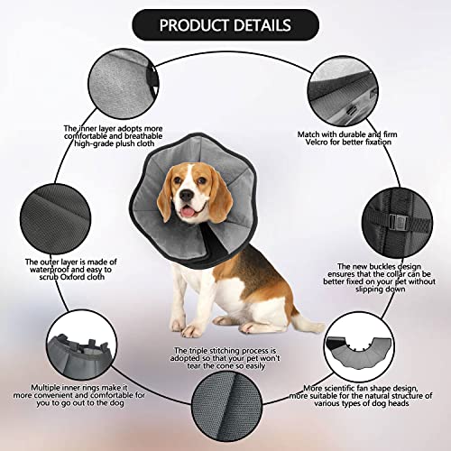 Dog Cone Collar For After Surgery, Soft Pet Recovery Collar For Dogs & Cats, Comfort Cone Collar Protective Collar For Large Medium Small Dogs, With Interior Made Of Comfortable Plush Material L #TOP2