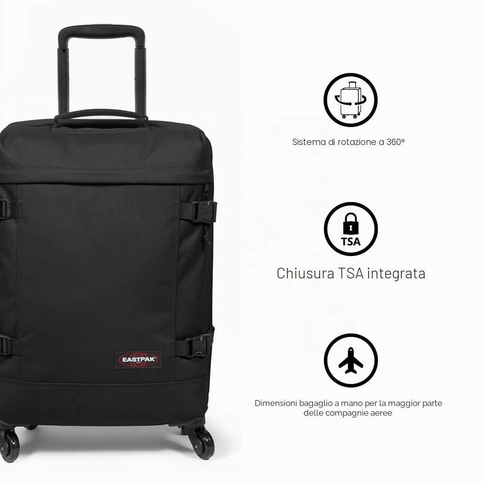 EASTPAK TRANS4 S Valigia, 54 x 35 x 23 cm, 44 L - Black Denim (Grigio)