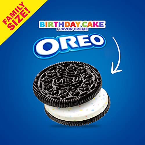Image of OREO Birthday Cake Chocolate Sandwich Cookies, 1-17 oz Family Size package (Pack of 2)