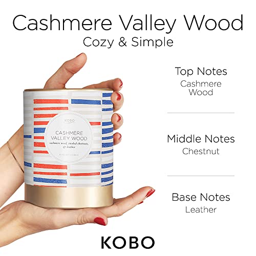 Kobo Cashmere Valley Wood Candle (11 Oz) | 100% Pure Soy Candle | All Natural Scented Candle, Hand-Poured In Usa | 80 Hour Long Burning Candles | Scented Candles For Home #TOP1
