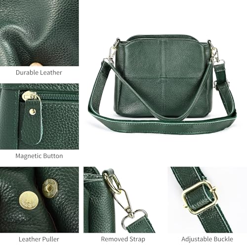 Image of Genuine Leather Women Shoulder Bag Small Crossbody Bags Purse Mini Casual Hobo Lady Handbags and Purses Messenger Satchel