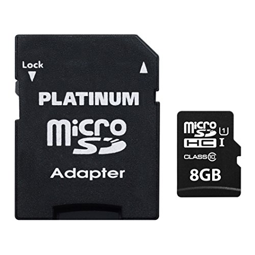 PLATINUM High Speed microSDHC Karte 8GB Class 10 UHS-I U1 Speicherkarte inkl. SD Adapter - Micro SD Karte für Smartphone…