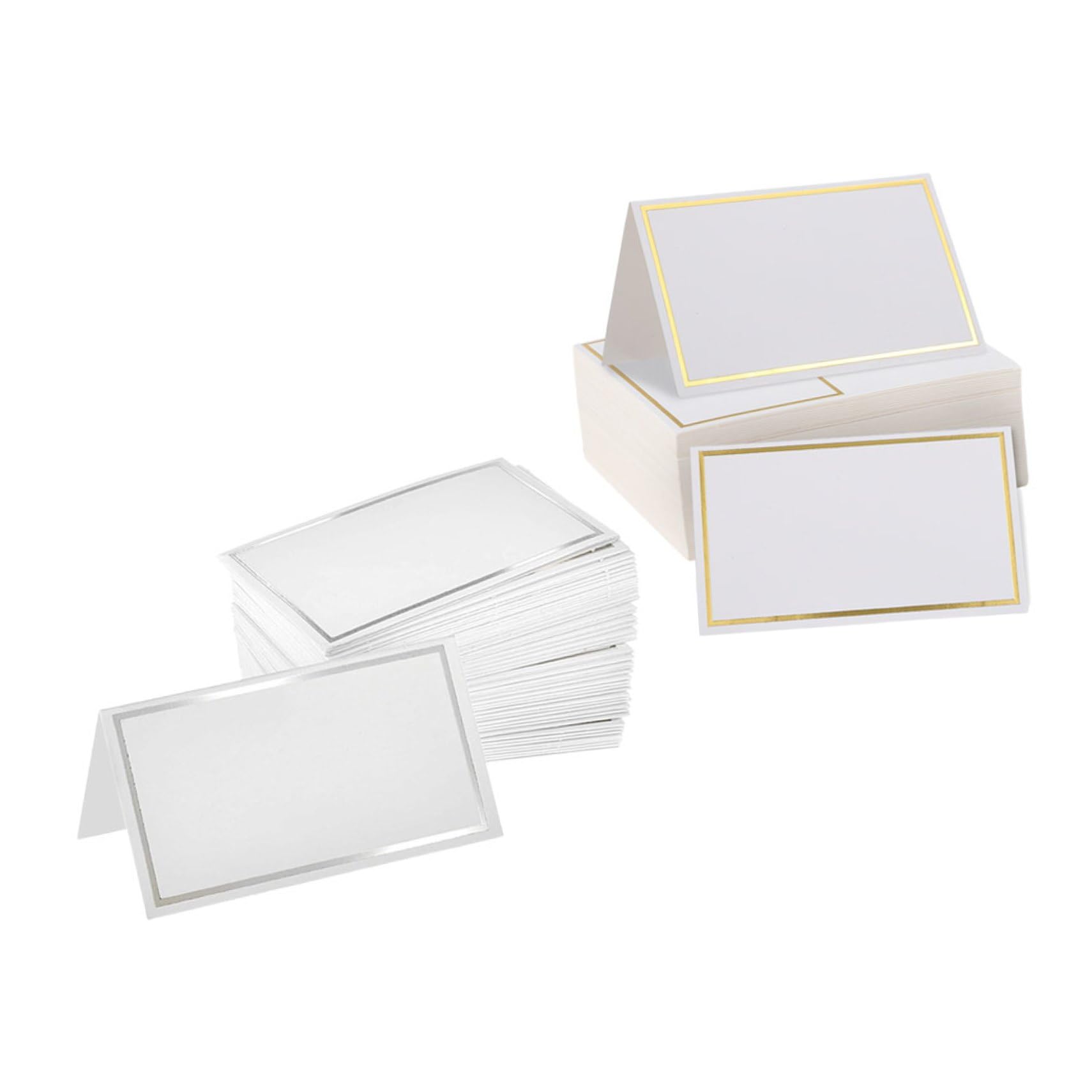 200 Stück Kreative Faltbare Hochzeitstischkarten aus Papier mit Goldfolie Einfach zu Beschriften Platzkarten für Geburtstag und Business Talks