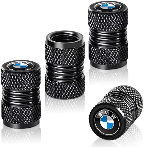 4 Pcs Black Metal Car Wheel Tire Valve Stem Cover-Auto Valve Stem Caps Suitable for BMW X1 X3 M3 M5 X1 X5 X6 Z4 3 5 7 Series Styling Decoration Accessories