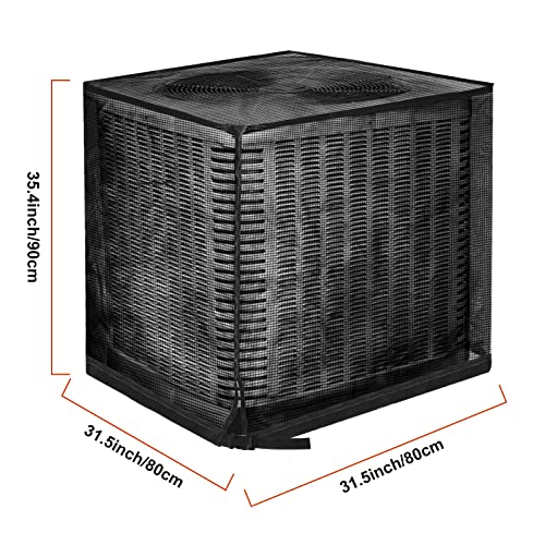 Trelc Air Conditioner Cover, All Seasons Mesh Air Conditioner Cover For Outdoor Ac Unit, Adjustable Ac Unit Defender Cover Protect From Clogging - Leaves, Twigs, Cotton Wood (31.5" X 31.5" X 35.4") #TOP6