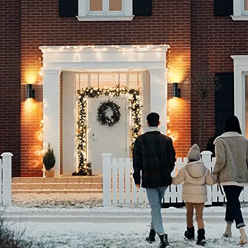 Wondlumi Outdoor Wall Lights PIR Motion Sensor Outside Light Mains Powered Wall Lamp IP44 Security Lighting Black, Incl. 2X 5W GU10 LED Bulbs Warm White