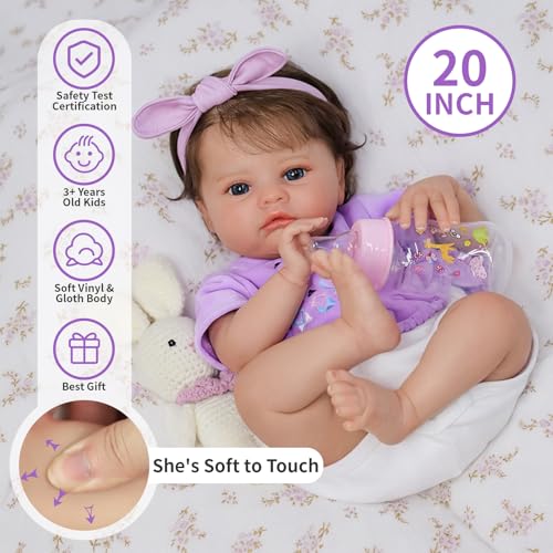 Muñeca bebé realista de 20 pulgadas Quinbee SCOM miniatura 5
