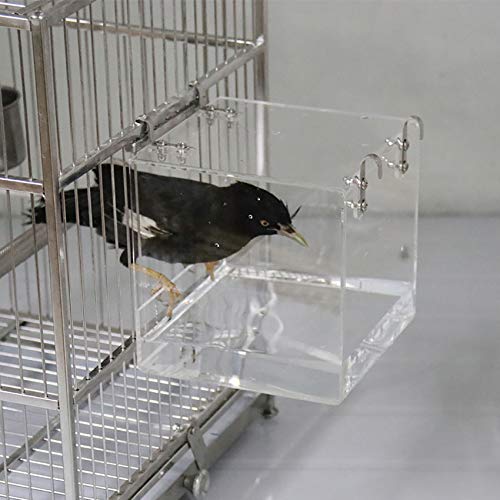 image for EnoYoo Bird Bath Cage, Cleaning Pet Supplies Cockatiel Bird Bathtub wi