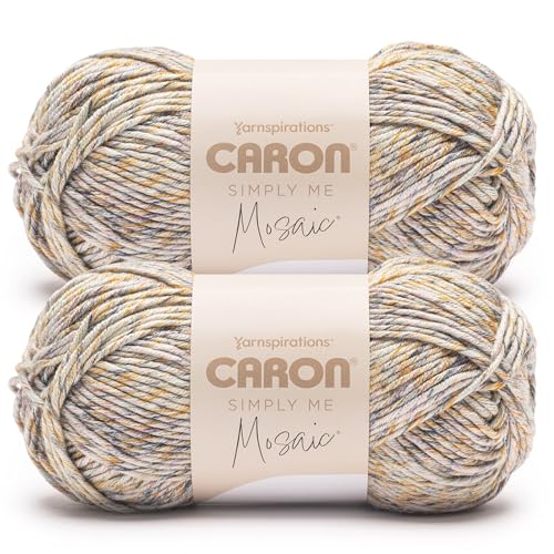 Image of Caron Simply Me Mosaic Yarn for Crocheting & Knitting, Claypot, 2-Pack