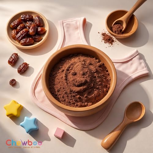 Image of Chewboo 100% Natural Dates Powder for Kids | Kharik /Khajur Powder | Source of Iron, High Fibre | Natural Sweetener | No Added Sugar, No Preservatives, No Chemicals | Healthy Substitute for Sugar, 300g