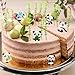 Lauren 28 Pack Plastic 3D Panda and Emulation Bamboo Cake Toppers Decorations for Birthday Theme Party