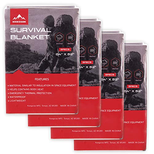Rescue Guard Emergency Thermal Mylar Space Blanket: Designed for Outdoors, Hiking, Survival, Marathons