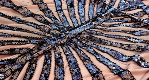 Image of Women Evening Maxi Long Dress 1920s Sequin Mermaid Hem Wedding Prom Gown Costume w / 20s Gatsby Accessories Set