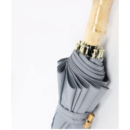 Walnut Men Umbrella Wind-Resistant 16-Bone Common People Natural Wood Curved Handle Straight Rod Long Handle Umbrella Outdoor Sunshade #TOP4