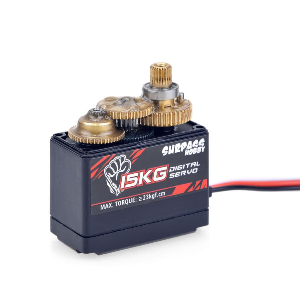 RC 15KG Servo High Torque Metal Gear Steering Servo Waterproof Low Profile Servo Motor for 1/8 1/10 1/12 RC Cars