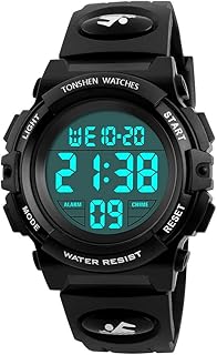 TONSHEN Unisex Impermeable Relojes De Hombre Mujer Deportivos 50M Resistente Agua Outdoor LED Digitales Electrónica Plástico Bisel Y Correa Goma Diseño Simple Cuarzo Relojes de Pulsera
