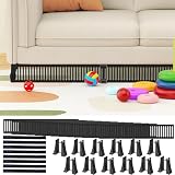 Under Couch Toy Blocker for Kids & Pets – No-Glue Sofa Gap Filler Secured to Sofa Legs, Under Couch Guards, Floor & Carpet Friendly, Quick Install & Removable, 3.2' Height, 12 Pack