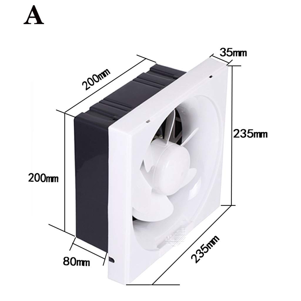 Aspiratore con persiane Bianche, Bagno di casa, Toilette, Cucina, Ventilatore a Basso Rumore, Montato a Parete, aspiratore per Tubi (Dimensioni: 290 * 290MM) (235 * 235MM)