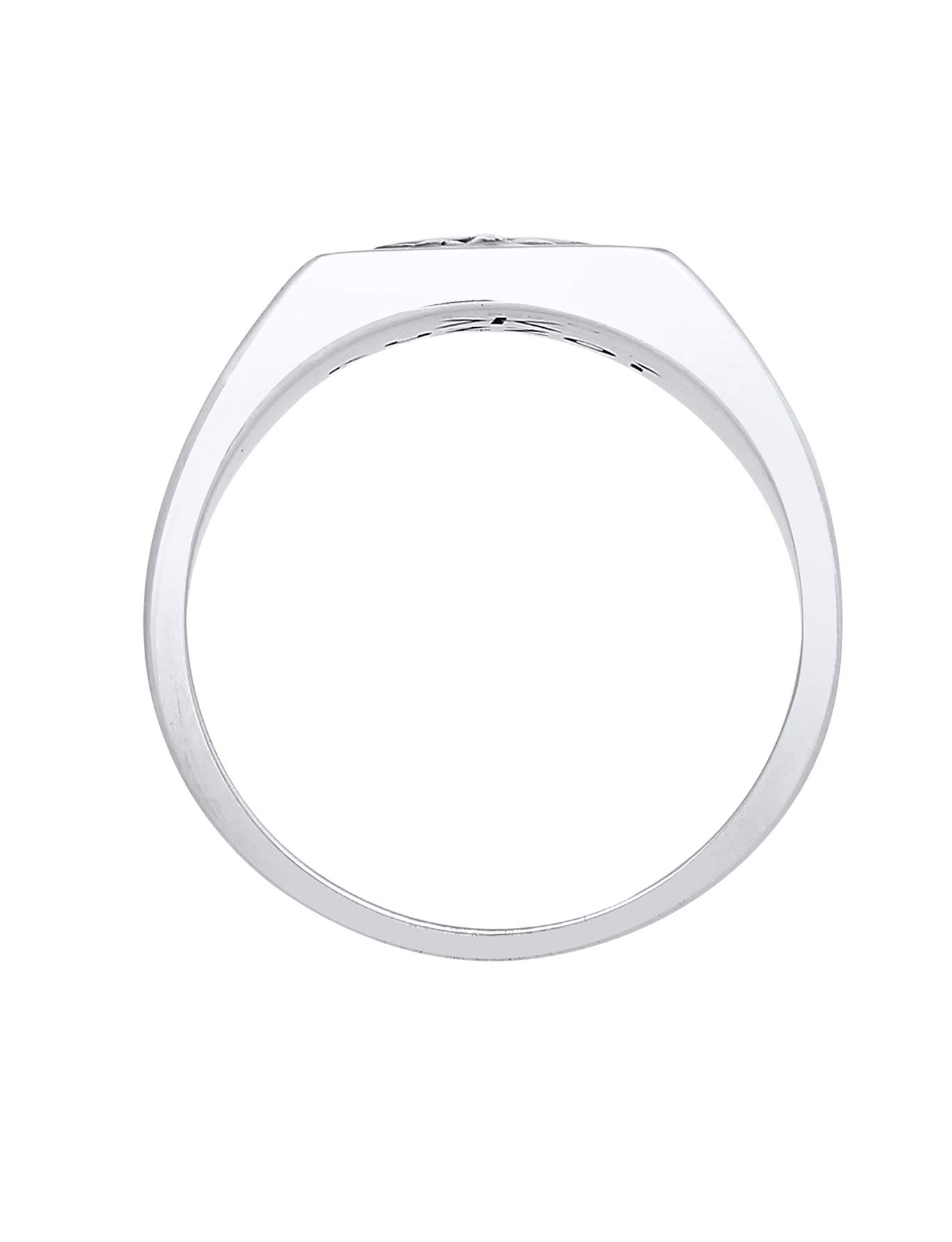 Kuzzoi Anillo de sello para hombre de 11 mm de ancho en plata de ley 925, superficie esmaltada negra con diseño de estrella, anillo para hombres de tamaño 54-66, 0601112320