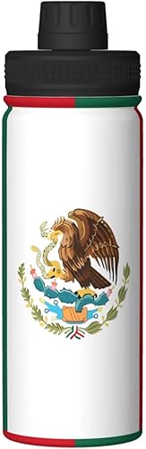 Miniatura 9 de Bandera de México - Hervidor aislado de acero inoxidable  Botella de agua divertida con impresión aislada  Ideal para deportes y viajes