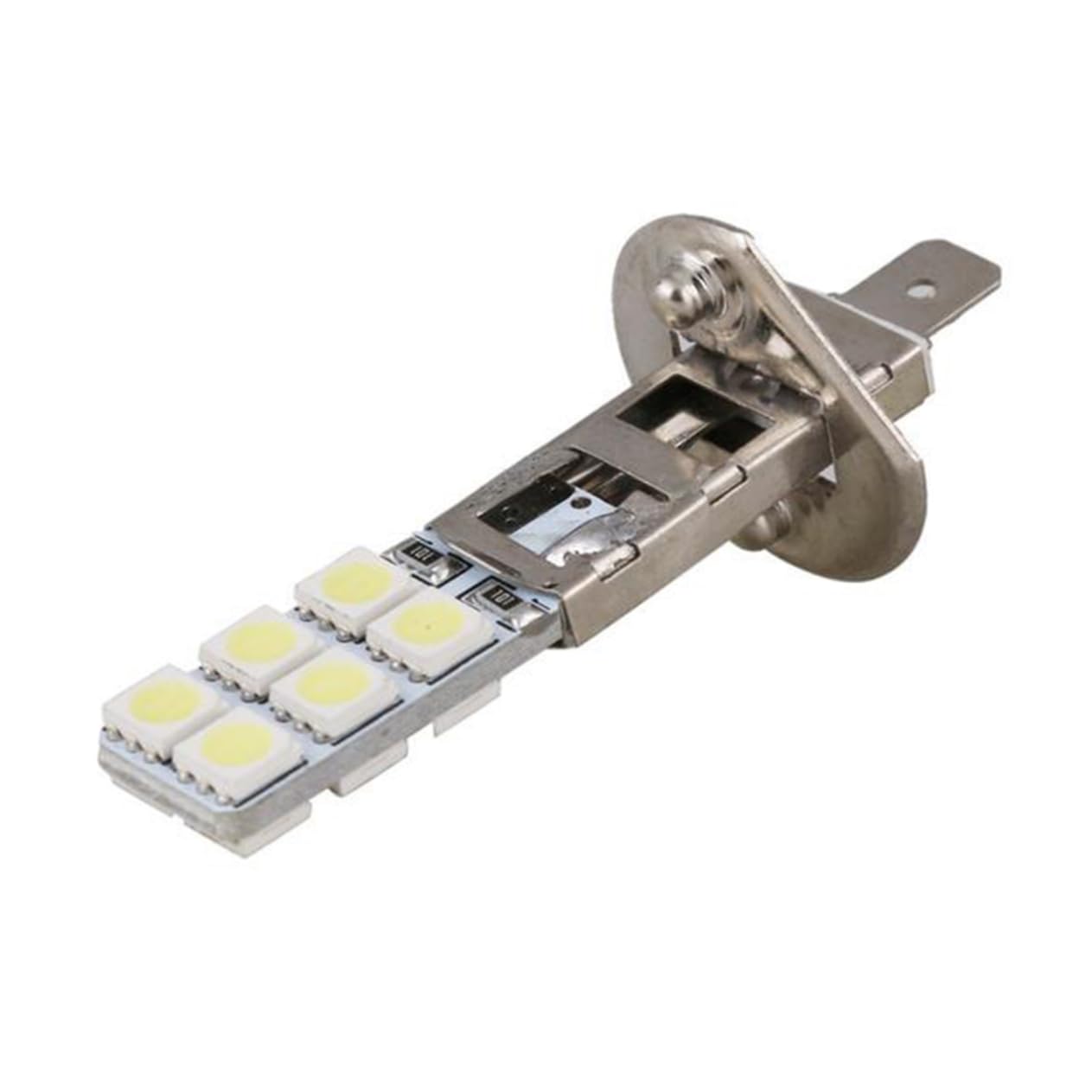 Bombillas LED Antiniebla H1 para Coche, 12v, 12 LED 5050, Color Blanco, Metal, Fácil Instalación, Pack de 2 para Iluminación Interior y Exterior