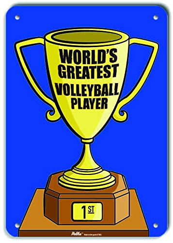 Plaque volley-ball bleu en aluminium pour déco club et salon