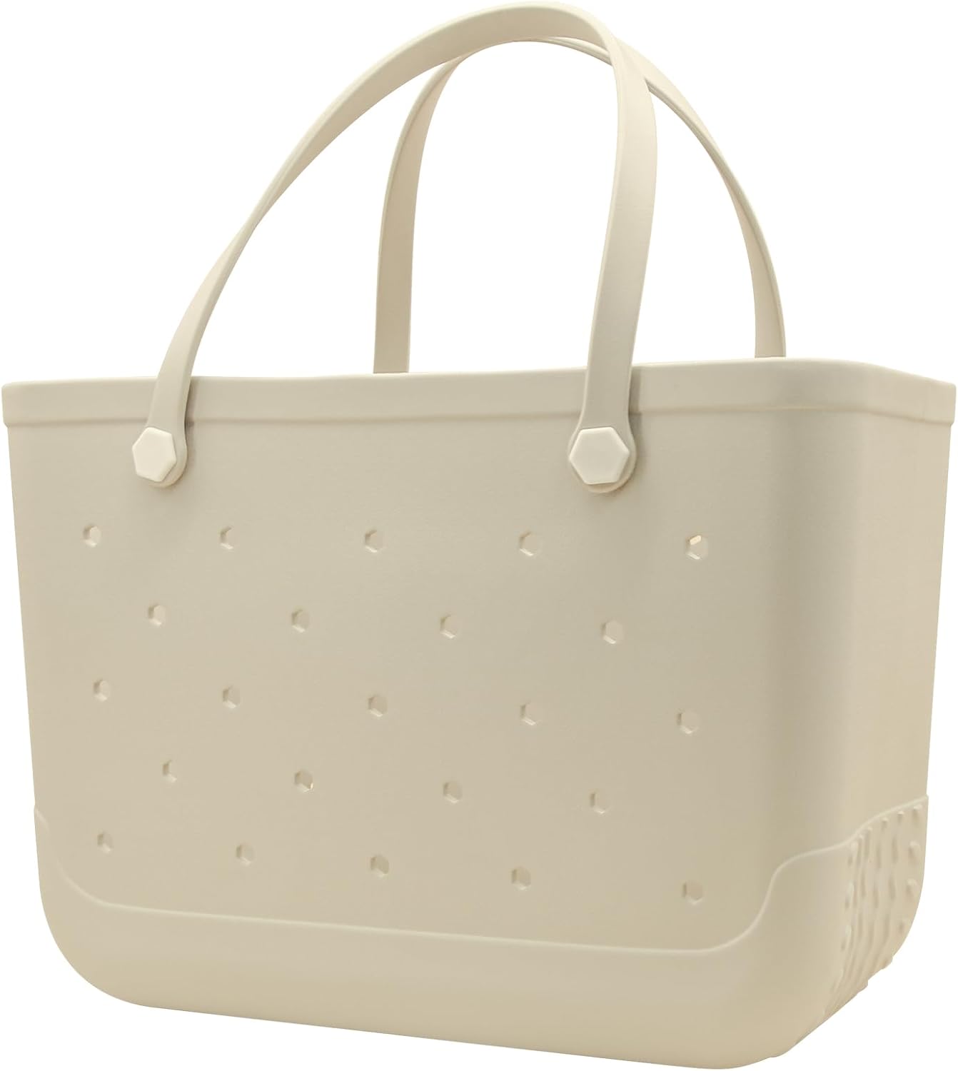 X-Large Waterproof Sandproof Rubber Beach Tote Bag with Zipper Pocket and Phone Kickstand Cup Grey