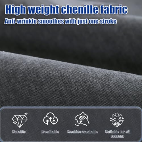 BohrenCL Sofa Überzug, Chenille Sofabezug, Sofaüberwurfe, Sofadecke rutschfest, Sofa Überwurfdecke, Sofaschutz Katze Hund, Sofaschoner, Sofa Schutzdecke, Couch Decke, Sofahusse, Dunkelgrau, 70 * 70CM