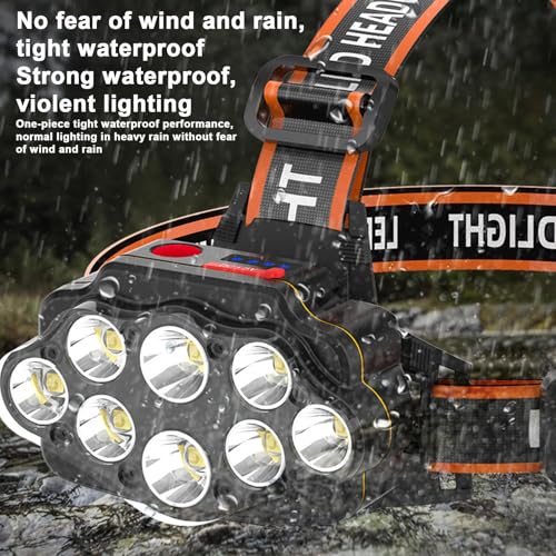 Linterna frontal recargable de haz largo impermeable para trabajo y deporte 7