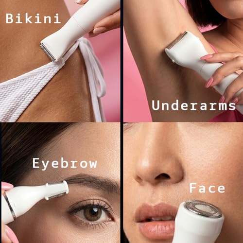Image of Women's Trimmer 8-in-1 Rechargeable Grooming Kit | Bikini Trimmer for Woman | Face & Body Hair Removal, Underarm | Cordless, USB Charging | Gentle, Painless & Safe