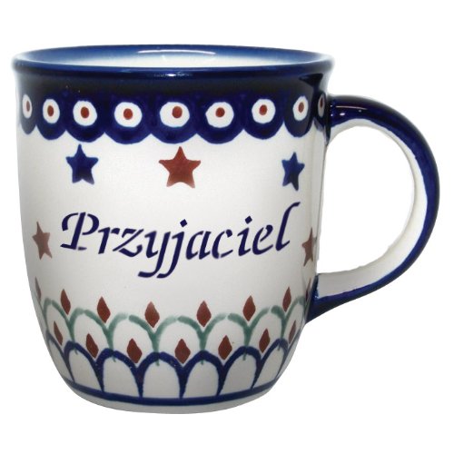 Polish Pottery Polart 12oz Mug - PRZYJACIEL, FRIEND (M)