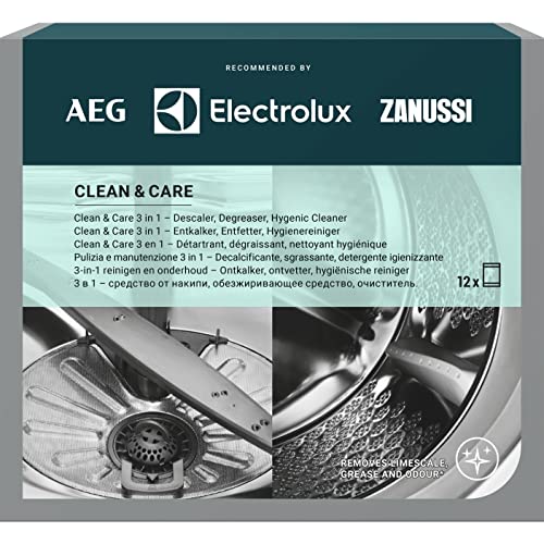 Desengrasante disincrostante Descalcificador antical profesisonale Clean & Care para lavavajillas y lavadora 3 paquetes de 12 bolsas Electrolux