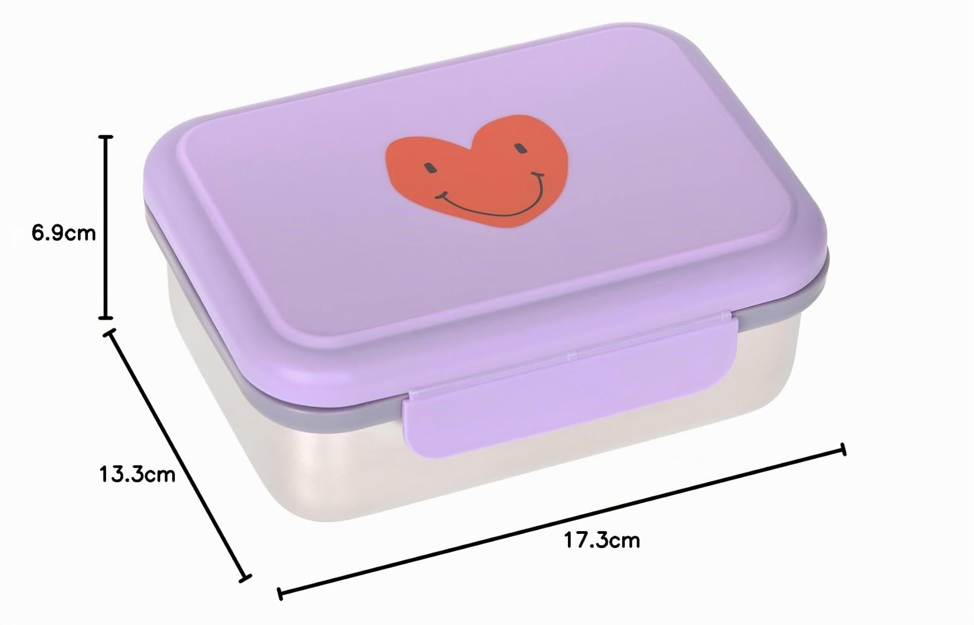 Lässig Fiambrera para niños de acero inoxidable Fiambrera para el desayuno sostenible para el jardín de infancia/Lunchbox Little Gang Heart lilac
