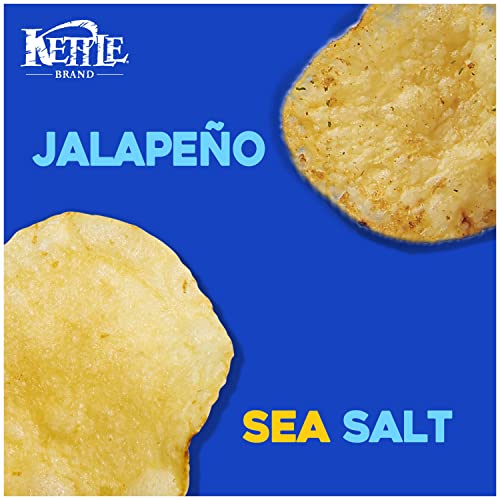 Image of Kettle Brand Potato Chips, Variety Pack of Sea Salt and Jalapeno, 1 Oz, 10 Ct (Pack of 2)