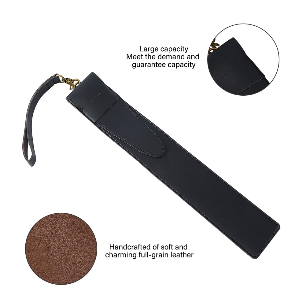 SUPERFINDINGS 2Pcs 2 Colors Drum Stick Bag 41x6.6x1.2cm PU Leather Drumstick Holder Rectangle Drumstick Cover Sleeve Portable Drumstick Cover for Drummer Band - Image 4