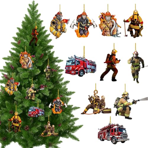 20 Stück Feuerwehrmann Weihnachtsbaumbehang, Weihnachtsbaum...