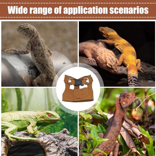 Arnés de dragón barbudo chaleco para caminar reptiles correa ajustable animales pequeños 7