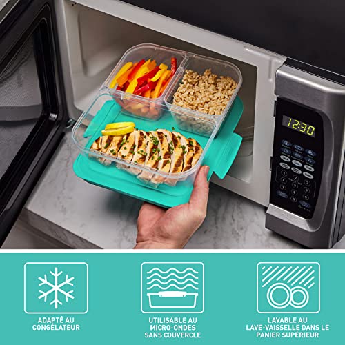 Boîte alimentaire hermétique meal prep Sistema compartiments plastique vert