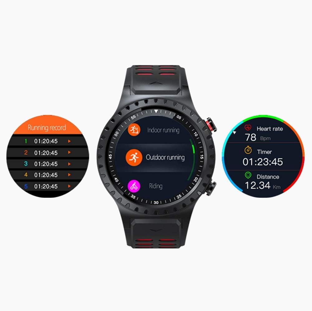 GPS Bluetooth Sport Smart Watch Bussola Sport all'Aria Aperta, Fitness Tracker Impermeabile Schermo A Colori Activity Tracker con Cardiofrequenzimetro per Uomo Ragazzo Donna, Red