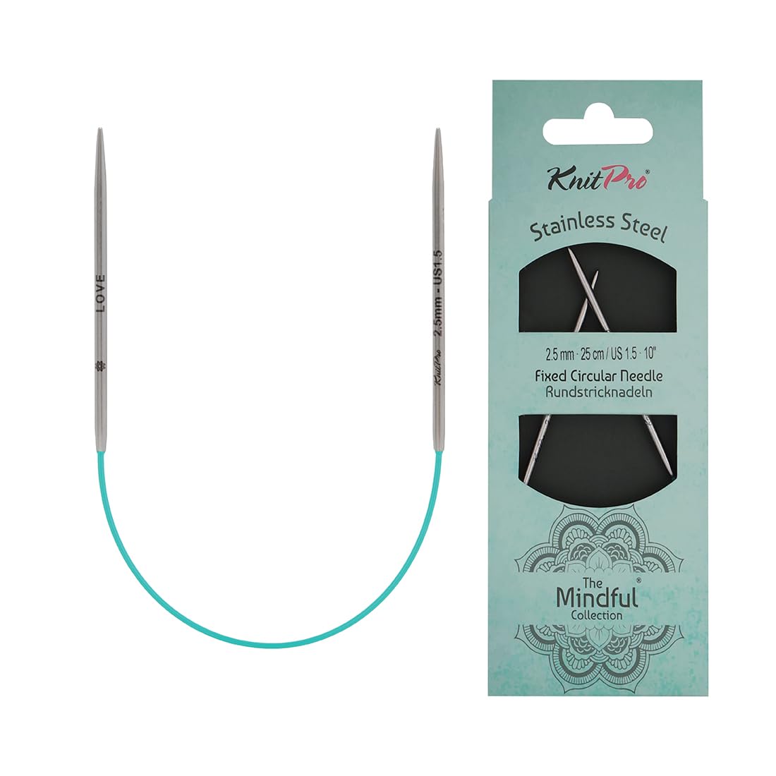 KnitPro The Mindful Collection Fixed Circular Needles 10" (25cm) | Size 2.50mm