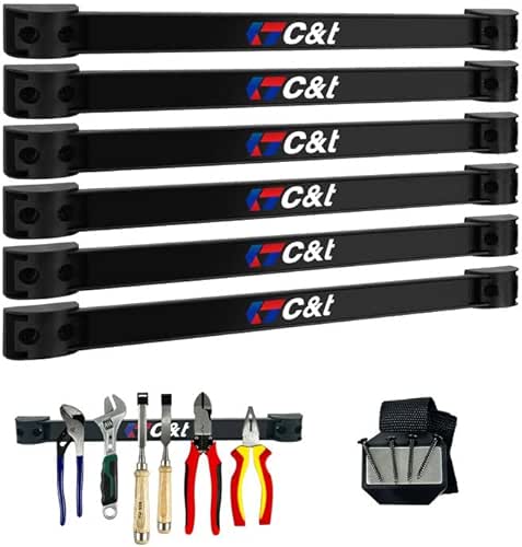 Magnetic Storage Organizer Tool Holder, Magnetic Tool Holder Strip, 6-Pack