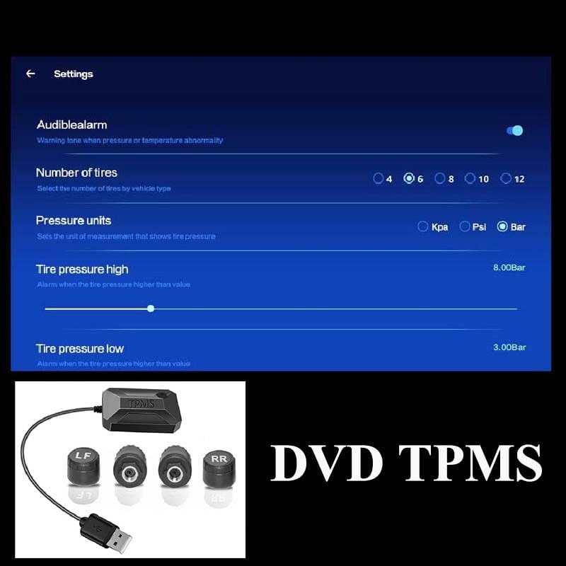 Tpms Sensore di Pressione dei Pneumatici for Auto Sensore for Moto Allarmi for Veicoli Kit sensori Sistema di monitoraggio Pneumatico for Auto Pressione Pneumatici(TPMS Smart Voice)